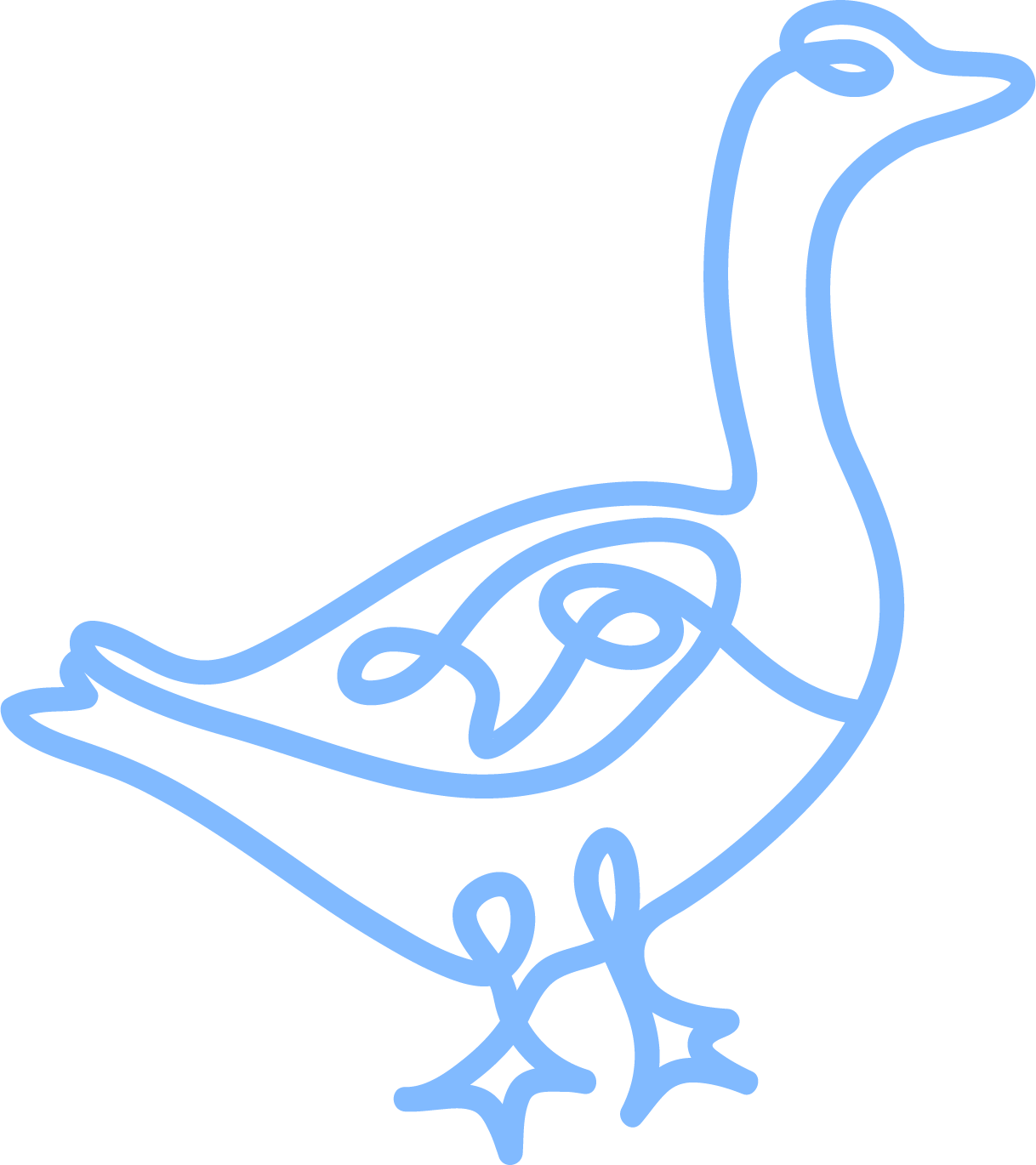 Goosling goose in blue